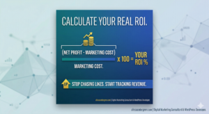 graphic image of marketing roi calculation for alissa cedergren digital marketing